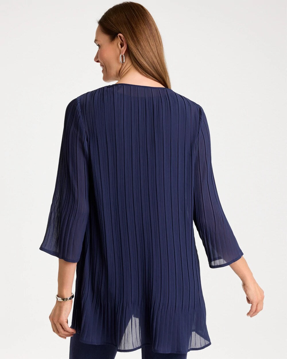 Travelers Pleated Chiffon Cardigan