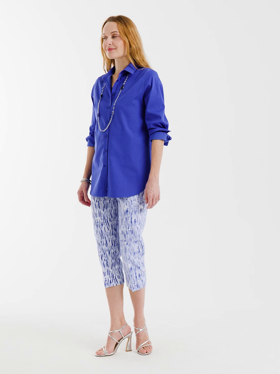 Brigitte Slim Infinite Lines Capri Pants