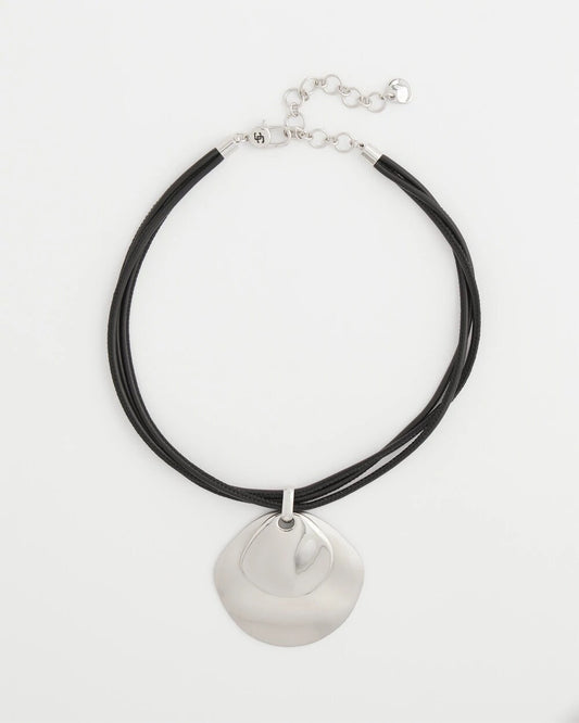 Silver Pendant On Cord