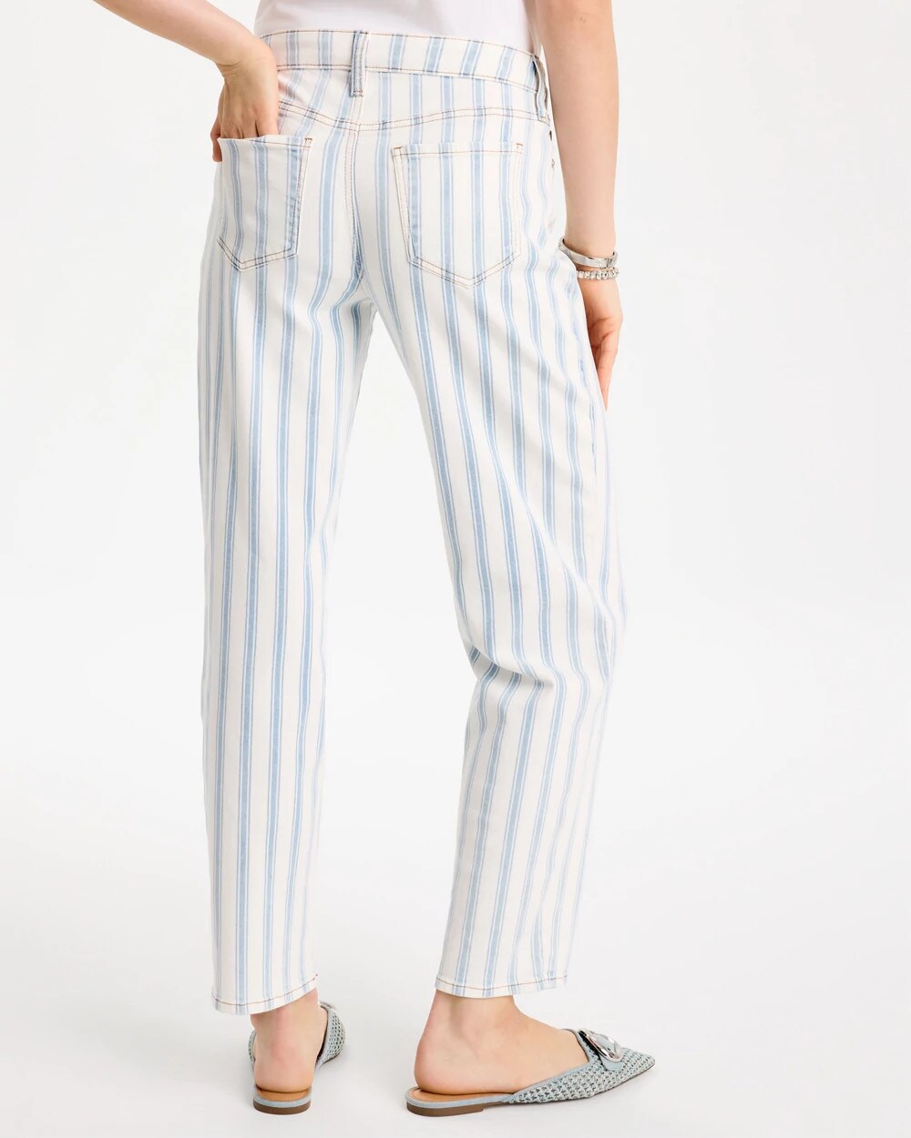 Striped Relaxed Boyfriend Jean