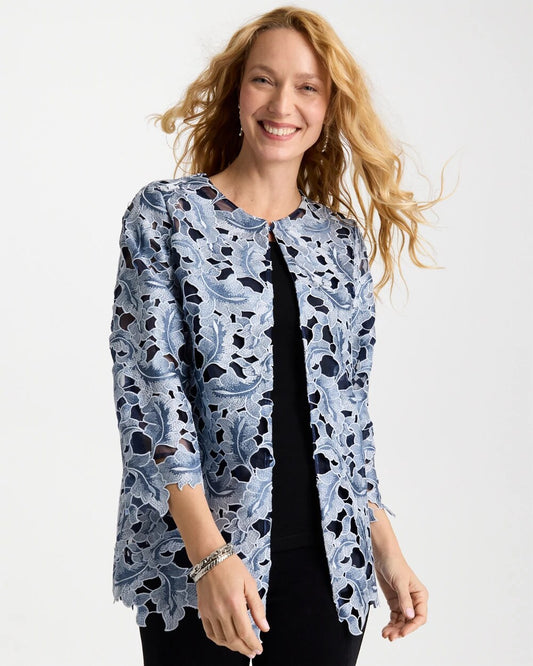 Travelers Collection Contrast Lined Lace Jacket