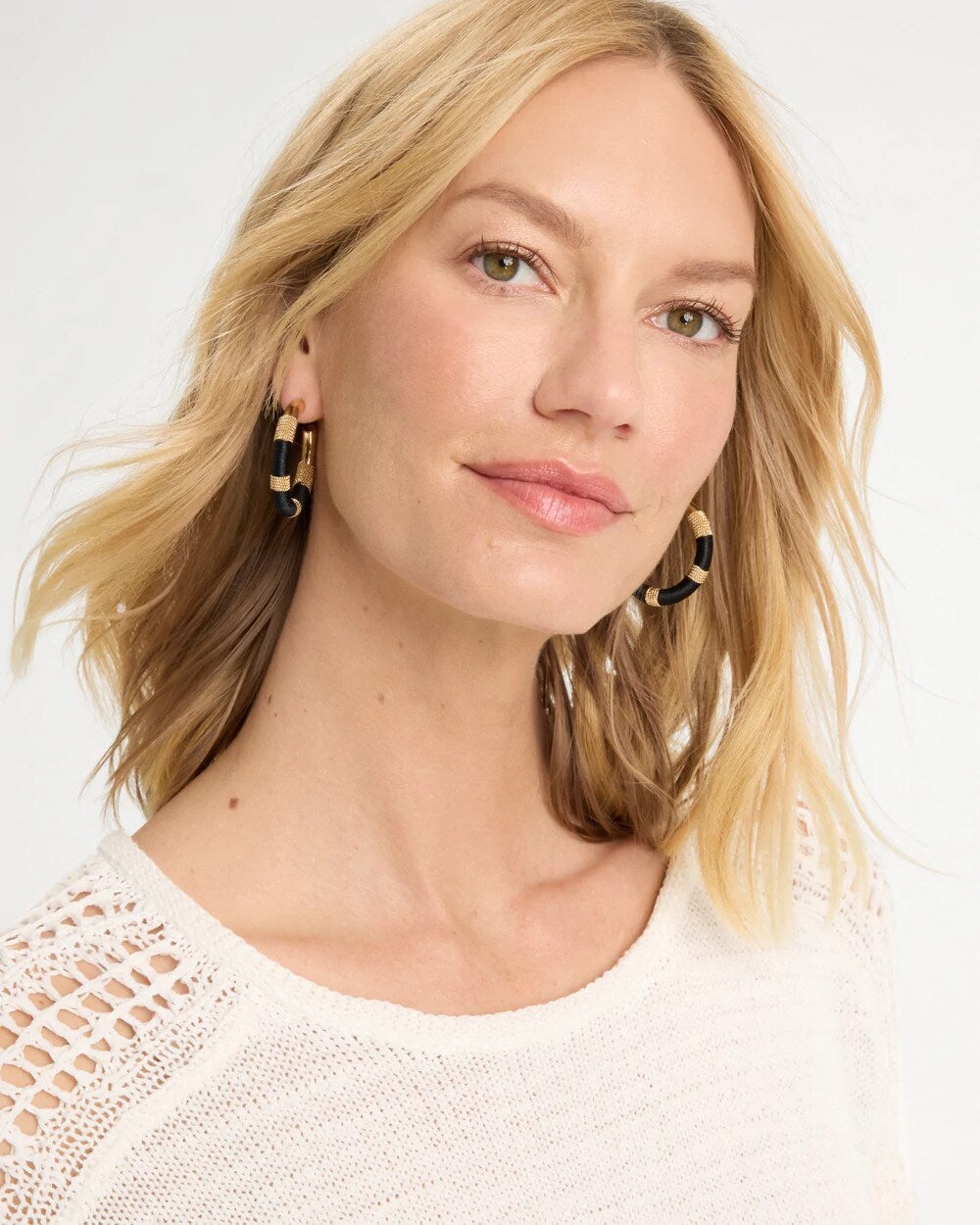 Black Gold Wrapped Hoop Earrings