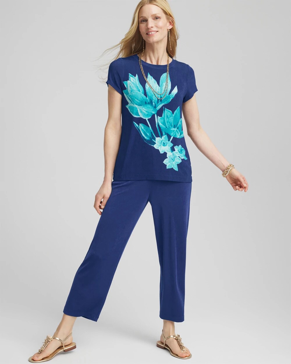Travelers Wildflower Cap-Sleeved Top