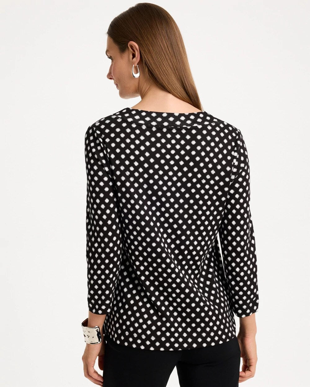 Polka-Dot Pima Cotton 3/4 Sleeve Tee