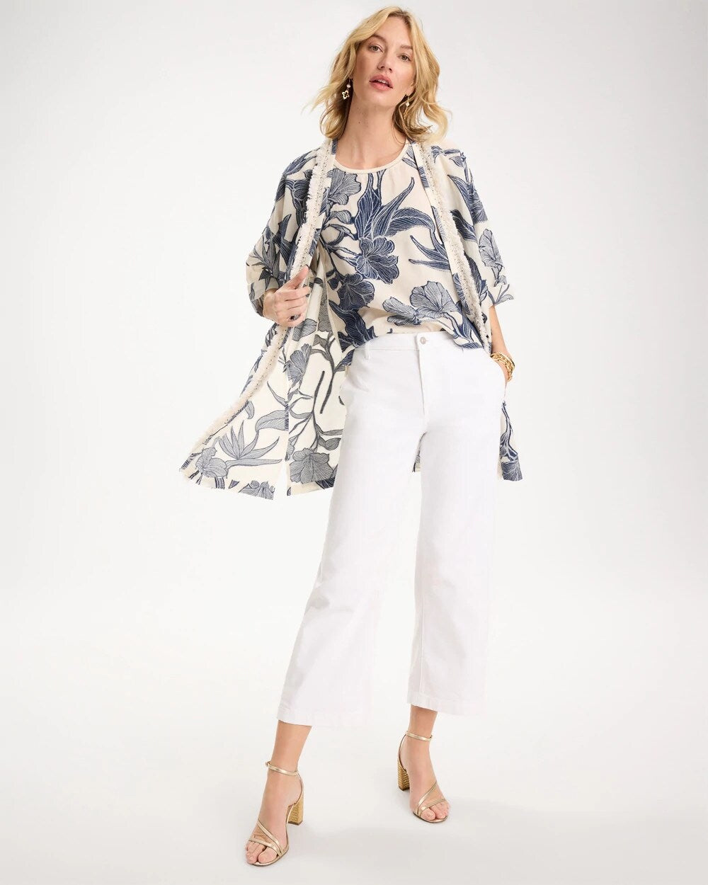 Straight Crop White Trouser Jeans