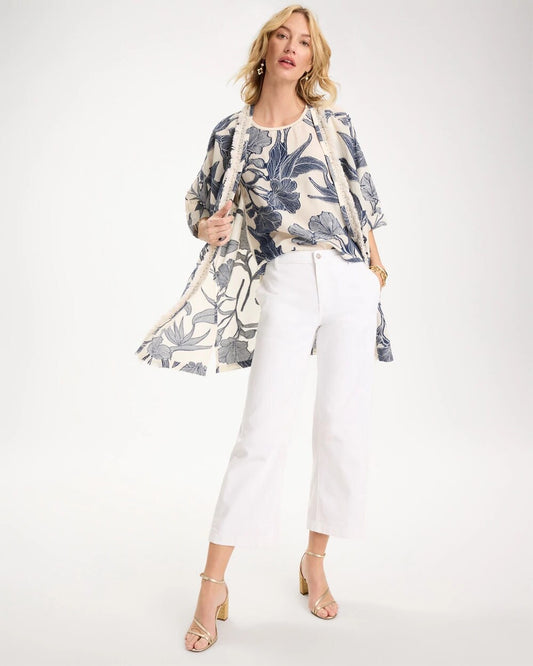 Straight Crop White Trouser Jeans