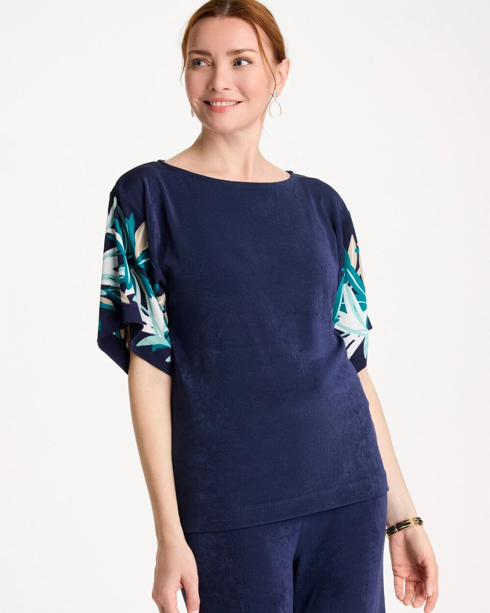 Travelers Printed Kimono Sleeve Top