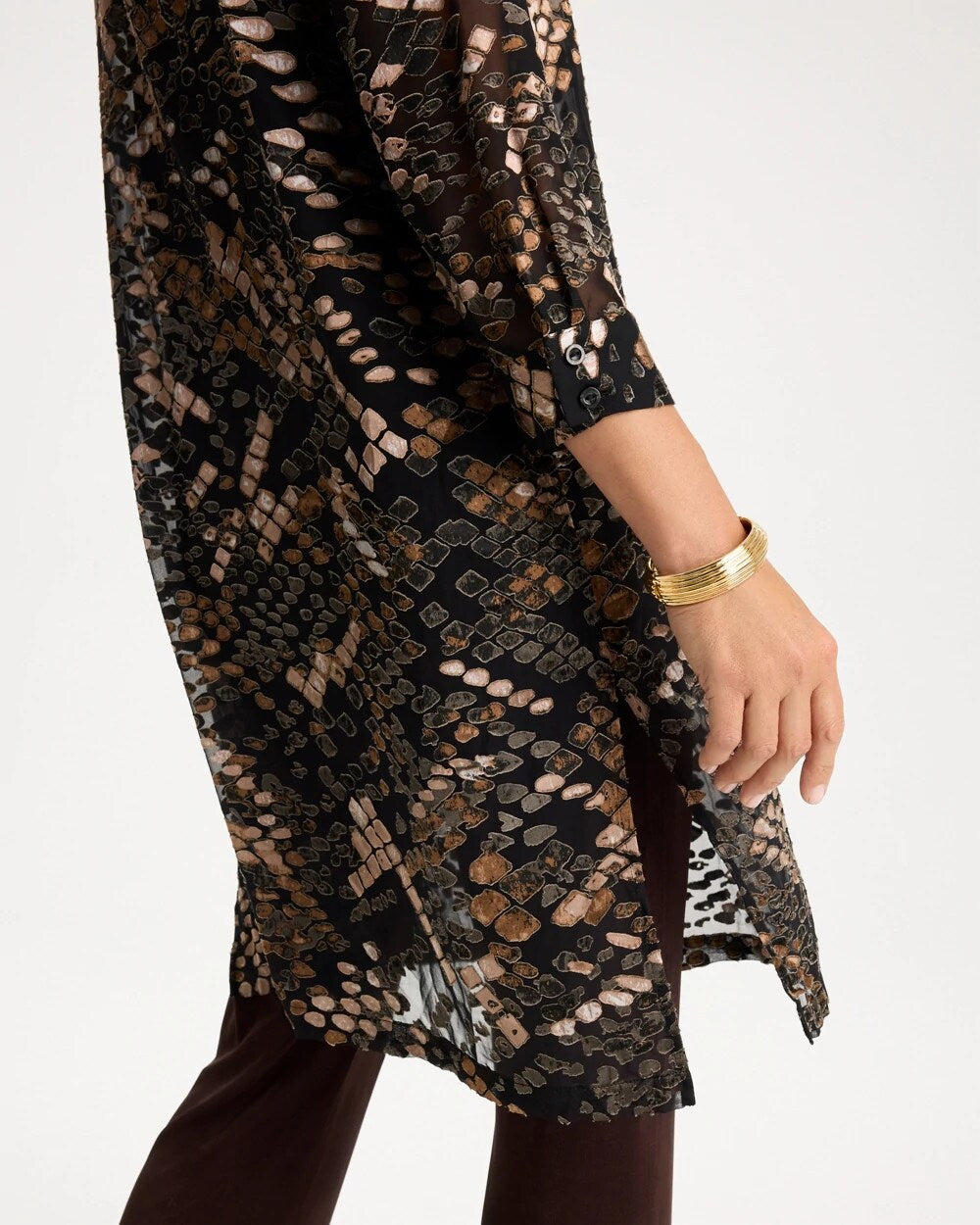 Travelers Snakeskin Burnout Shacket