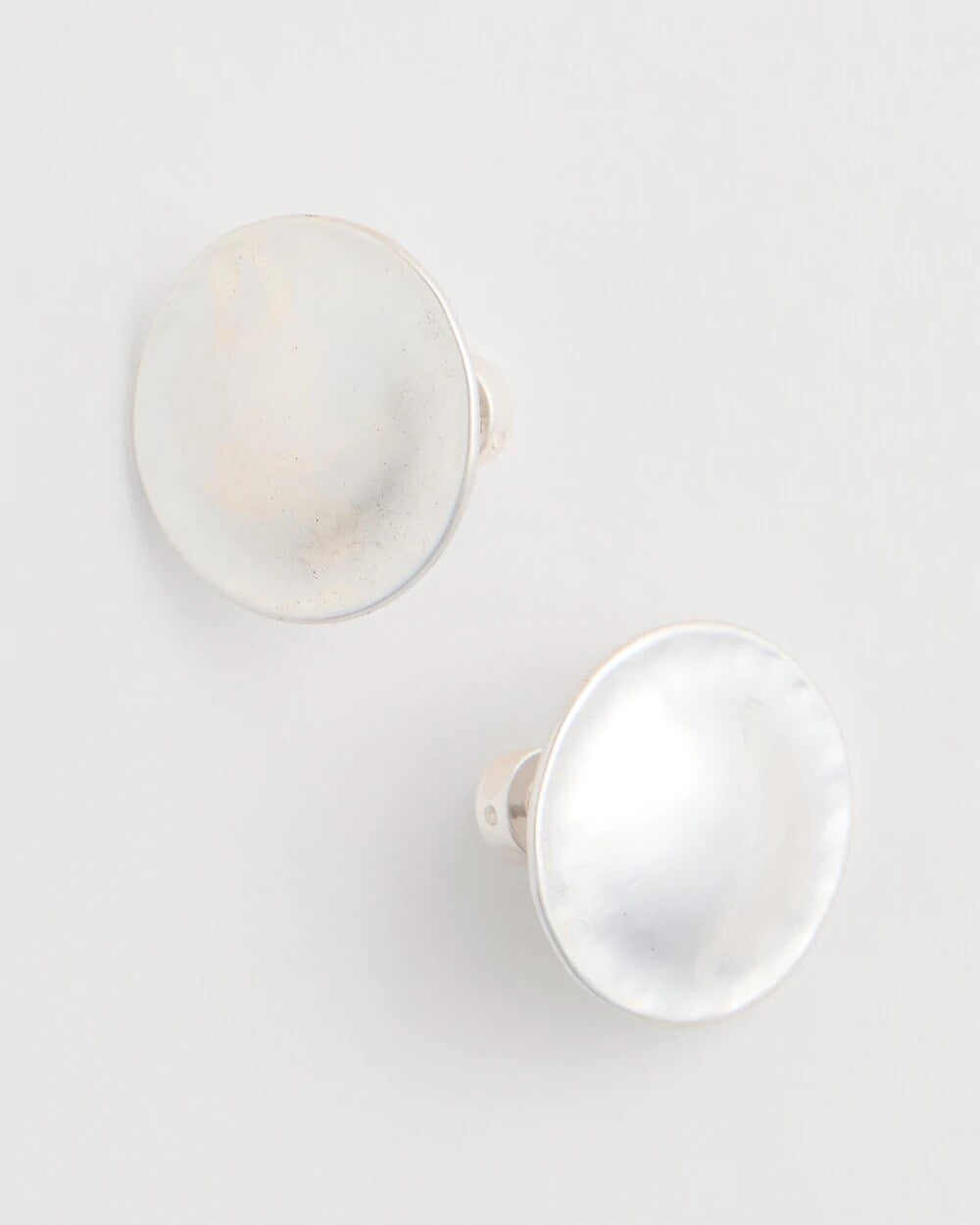 Circle Silvertone Earrings