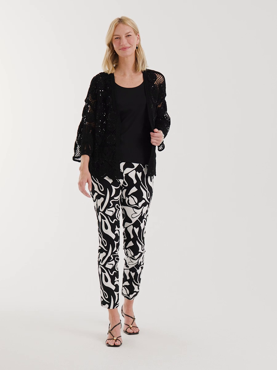 Crochet Lace Sequin Short Kimono