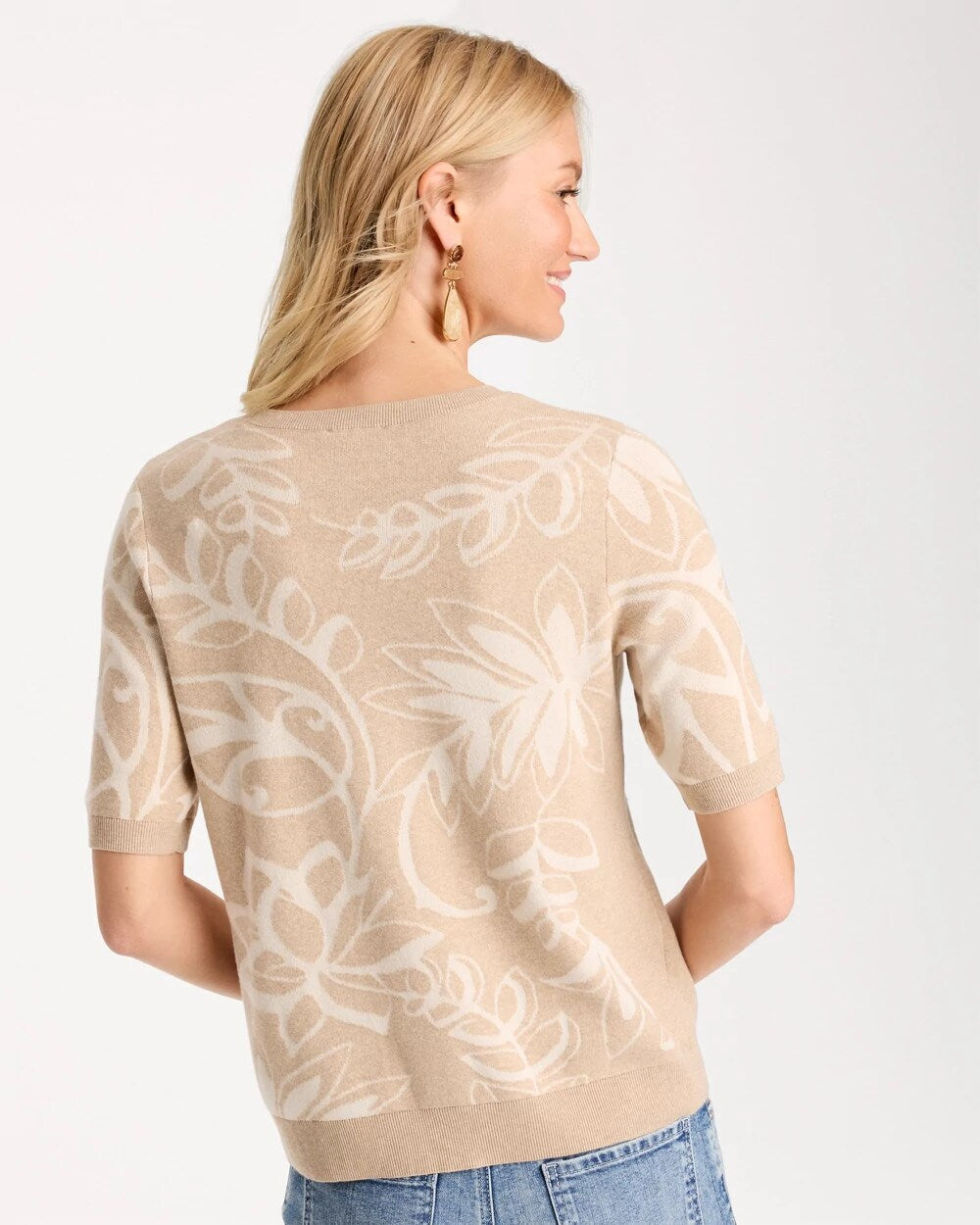 Ella Soutache Short-Sleeve Sweater