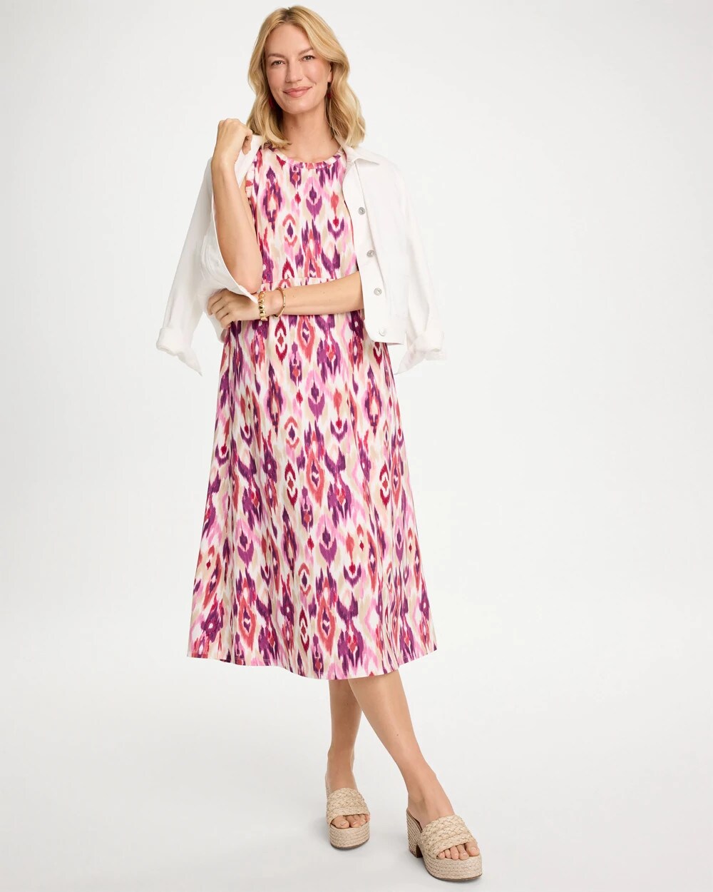 Printed Ponte Knit Tank Dress