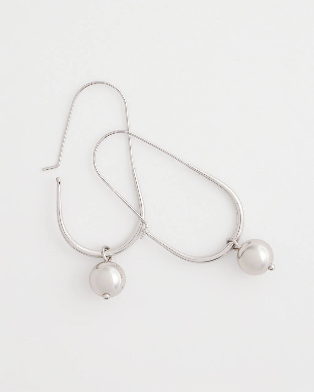 Silver Bead Threader Earrings