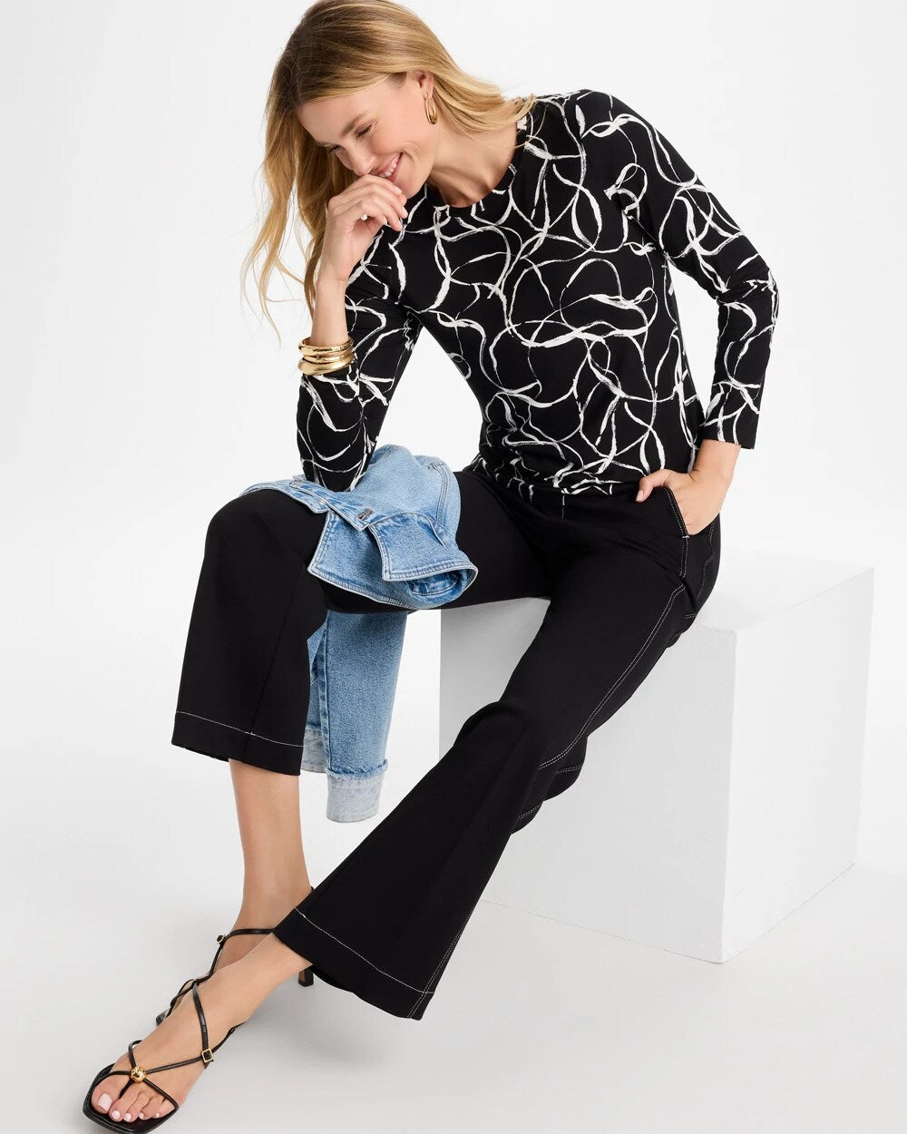 Printed Touch of Cool Layering Tee