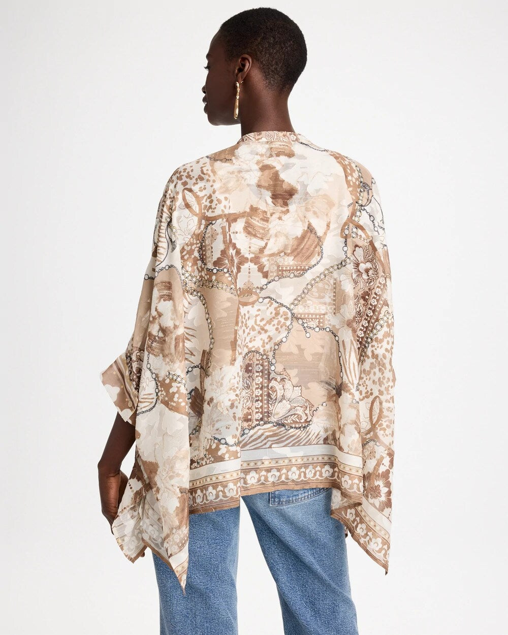 Neutral Luxe Button Poncho
