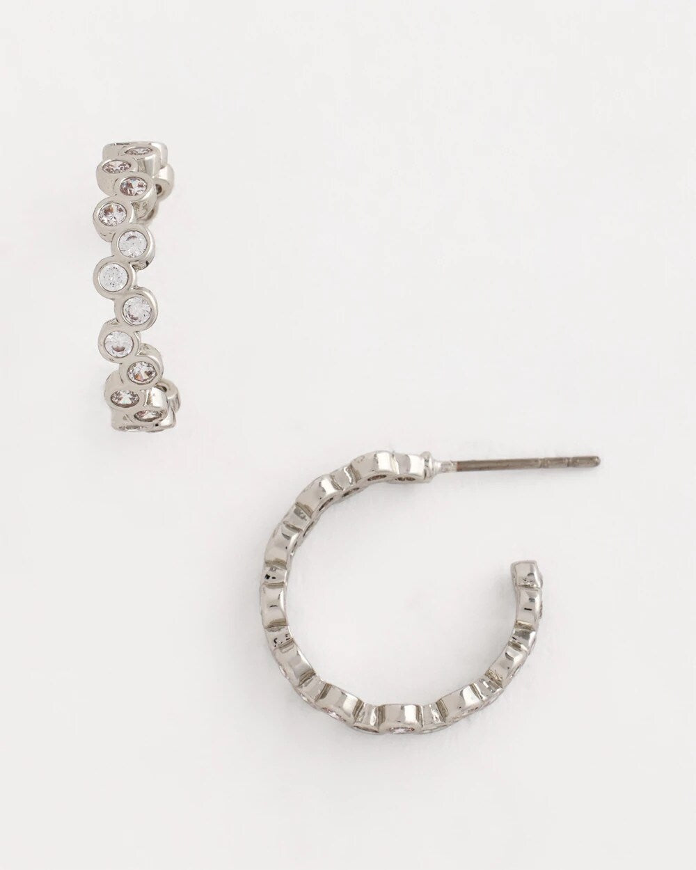 No Droop Silvertone Hoop Earrings