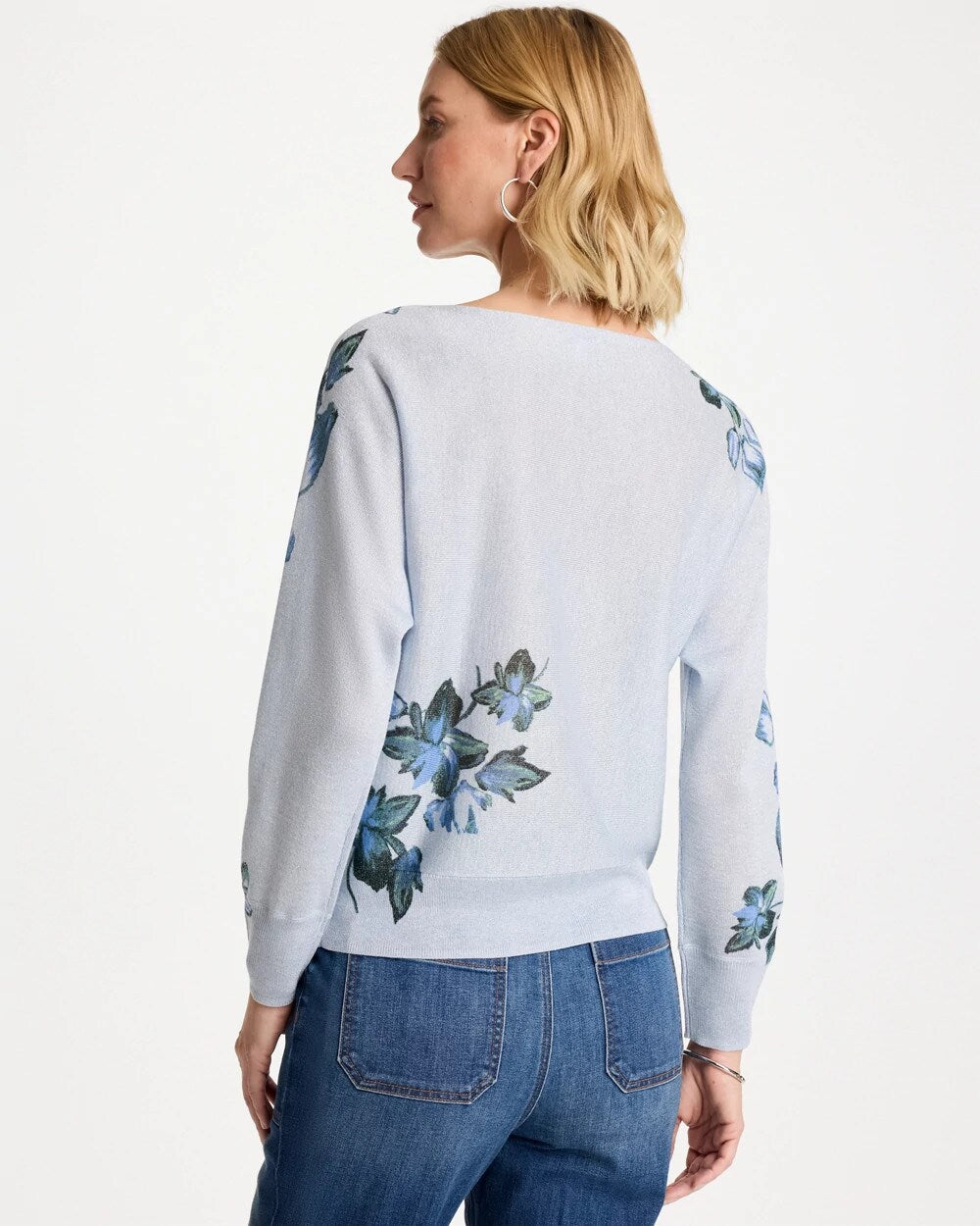 Floral Print Pullover Sweater