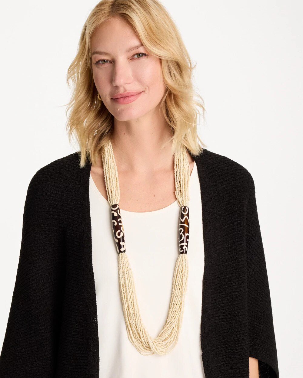 Neutral Beaded Animal Print Necklace