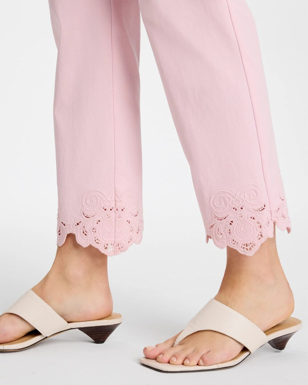 Embroidered Brigitte Slim Crop Pant