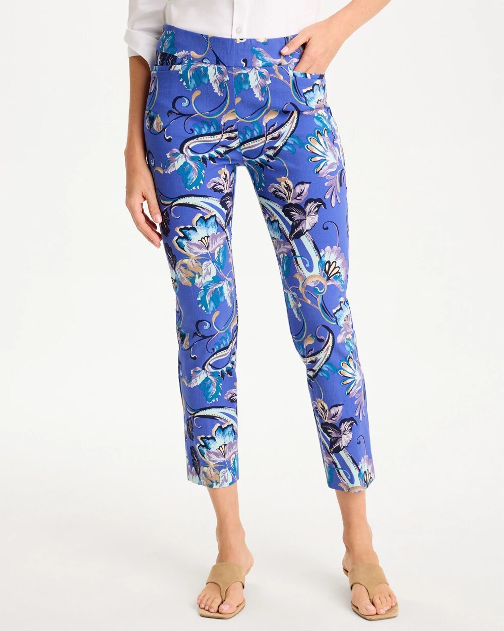 Brigitte Slim Mae Paisley Crop Pant