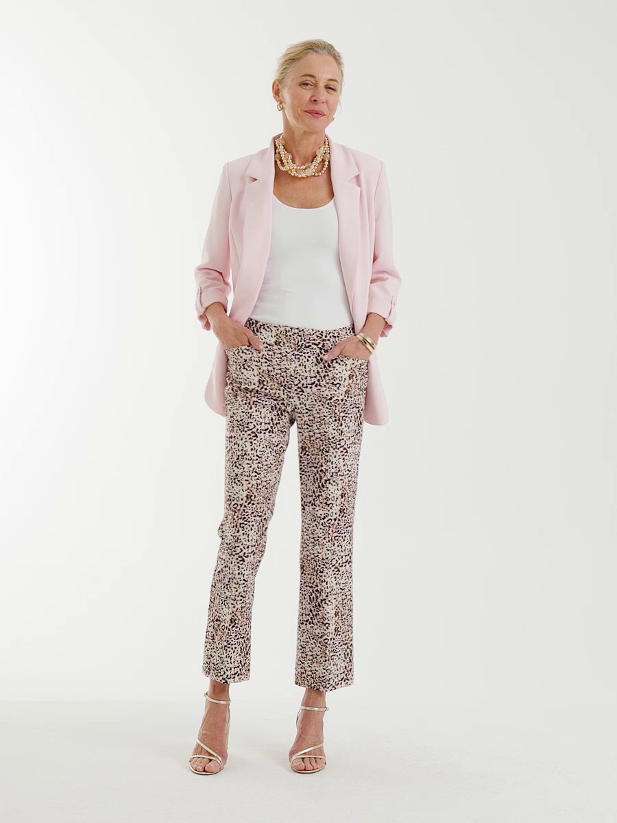 Brigitte Animal Print Crop Flare Pants