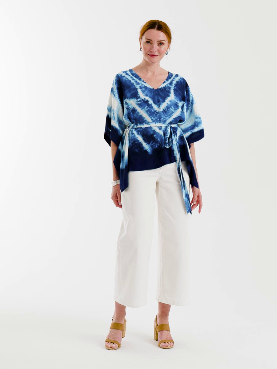 Tie Dye Belted Poncho
