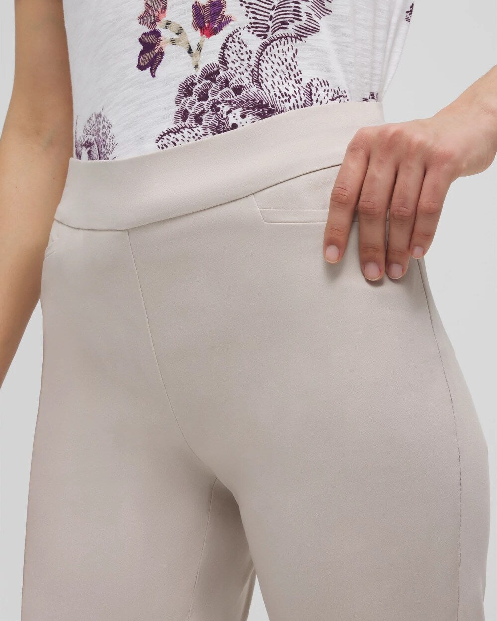 Brigitte Pull-On Slim Cropped Pants