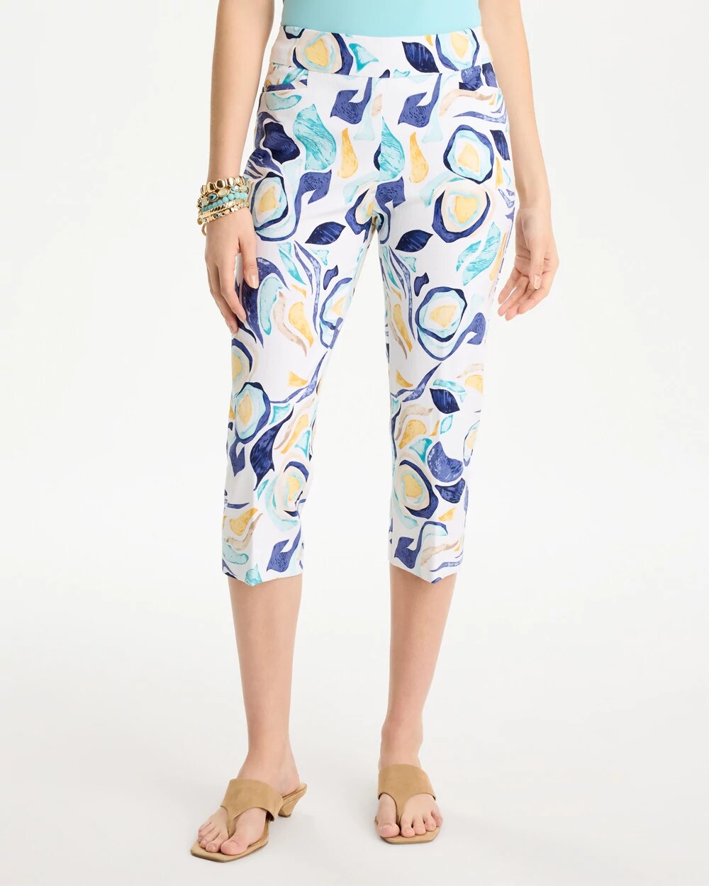 Brigitte Slim Handpainted Pull-On Capri