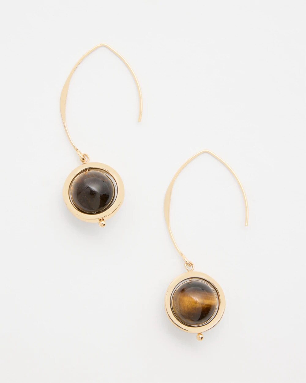 Tiger¡¯s Eye Threader Earrings