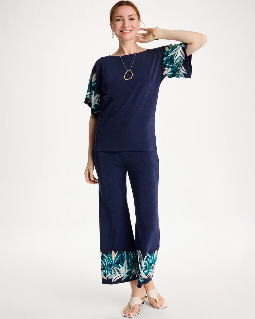 Travelers Printed Kimono Sleeve Top