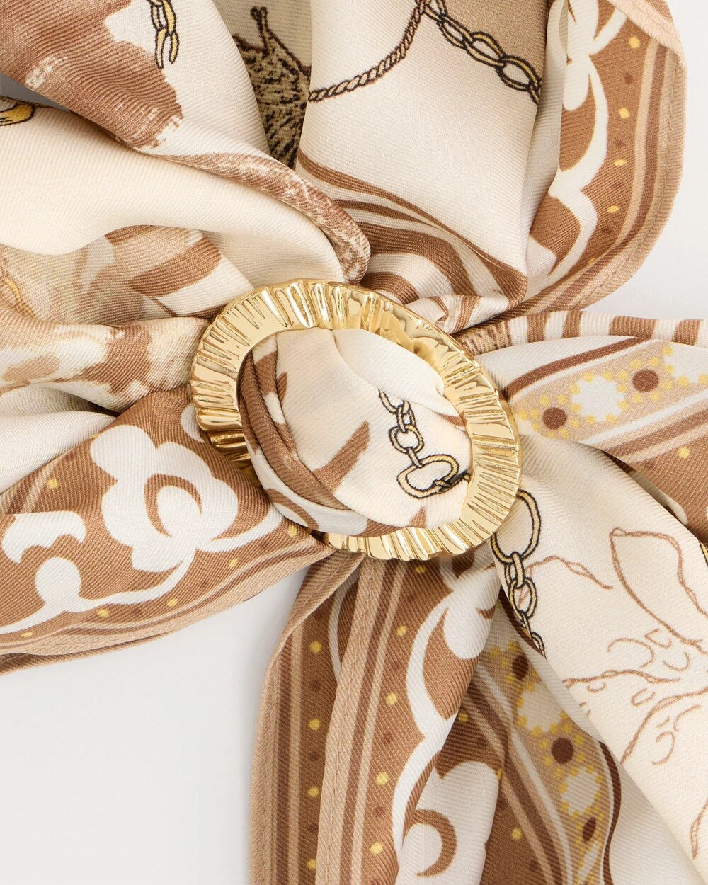 Goldtone Crinkle Scarf Ring
