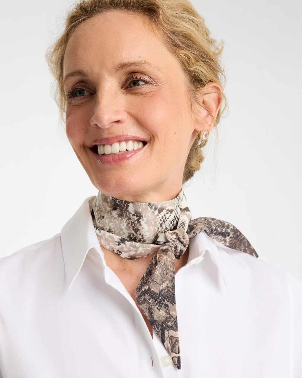 Python Printed Skinny Scarf