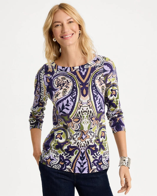 Abstract Pima Cotton Long Sleeve Tee