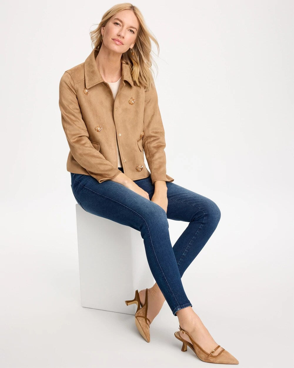 Bejeweled Long-Sleeve Chore Jacket