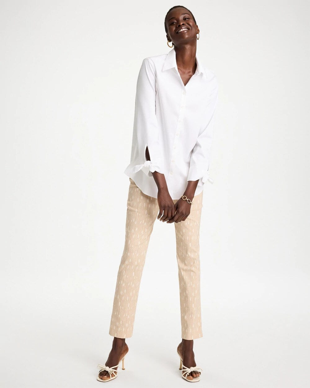 No Iron Stretch Tie-Cuff Shirt