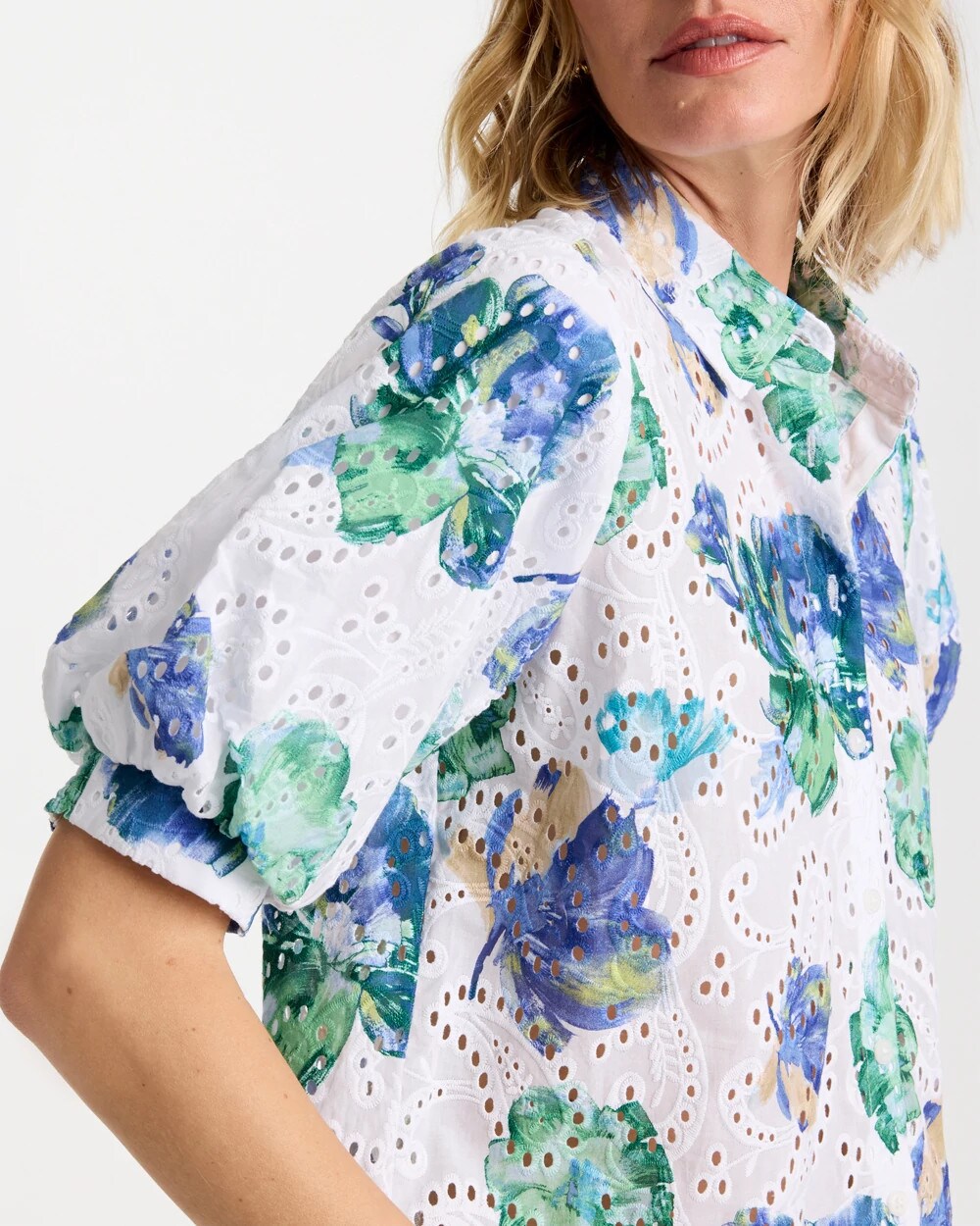 Floral Paisley Eyelet Blouse