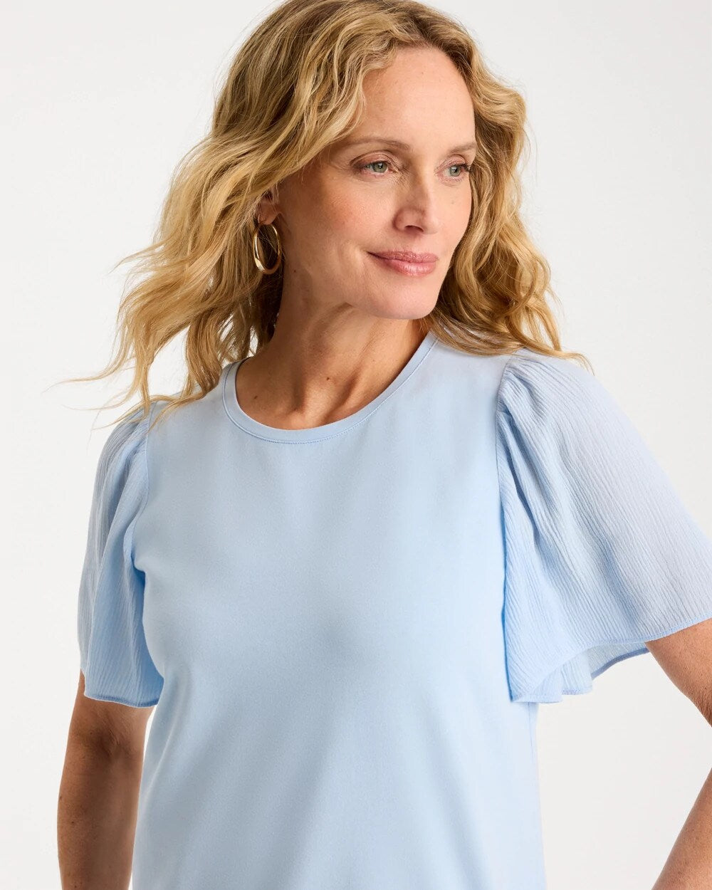 Gauze Sleeve Soft-Stretch Tee