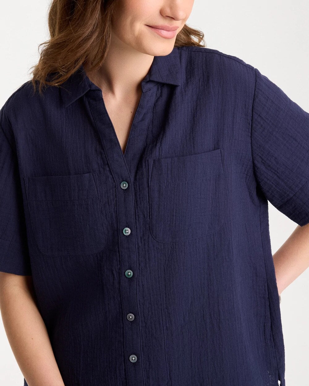 Cotton Gauze Camp Shirt