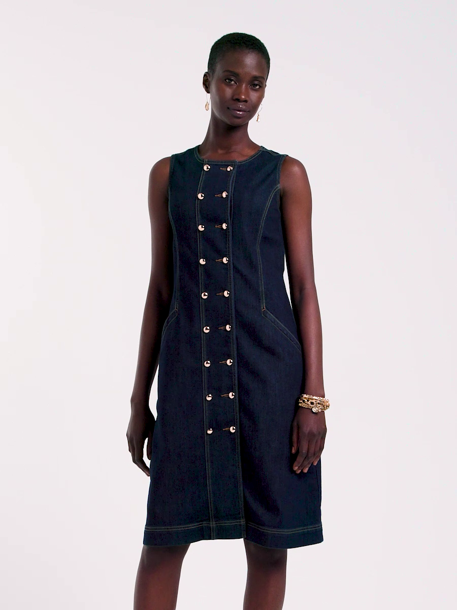 Denim Knee Length Dress