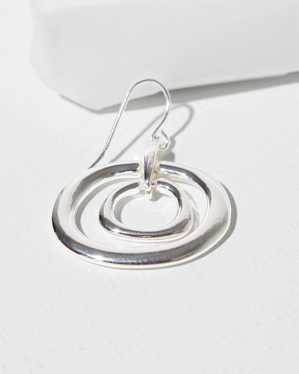 Silver Tone Drop Pendant Earrings
