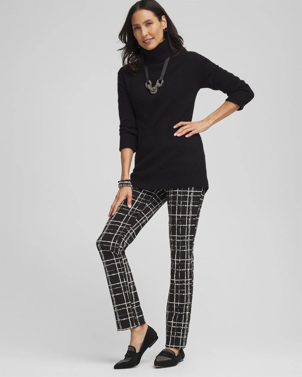 Brigitte Plaid Slim Pants