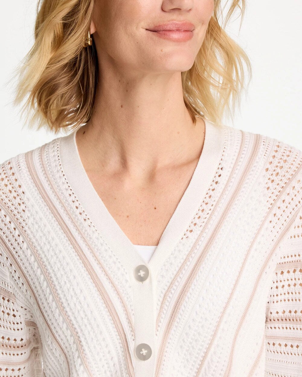 Striped Stitchy Cardigan