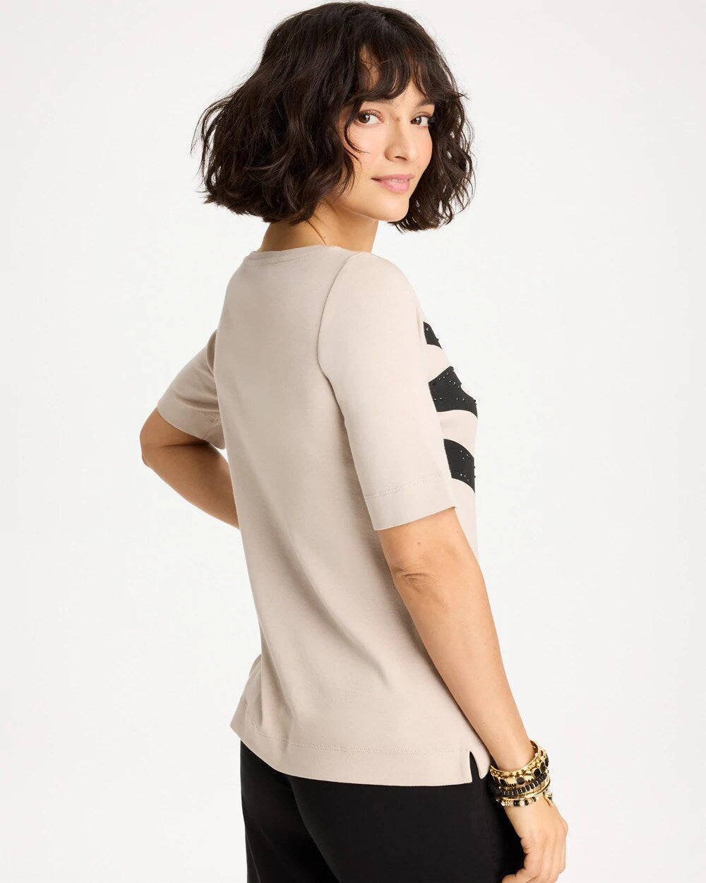 Zebra Pima Elbow Sleeve Tee
