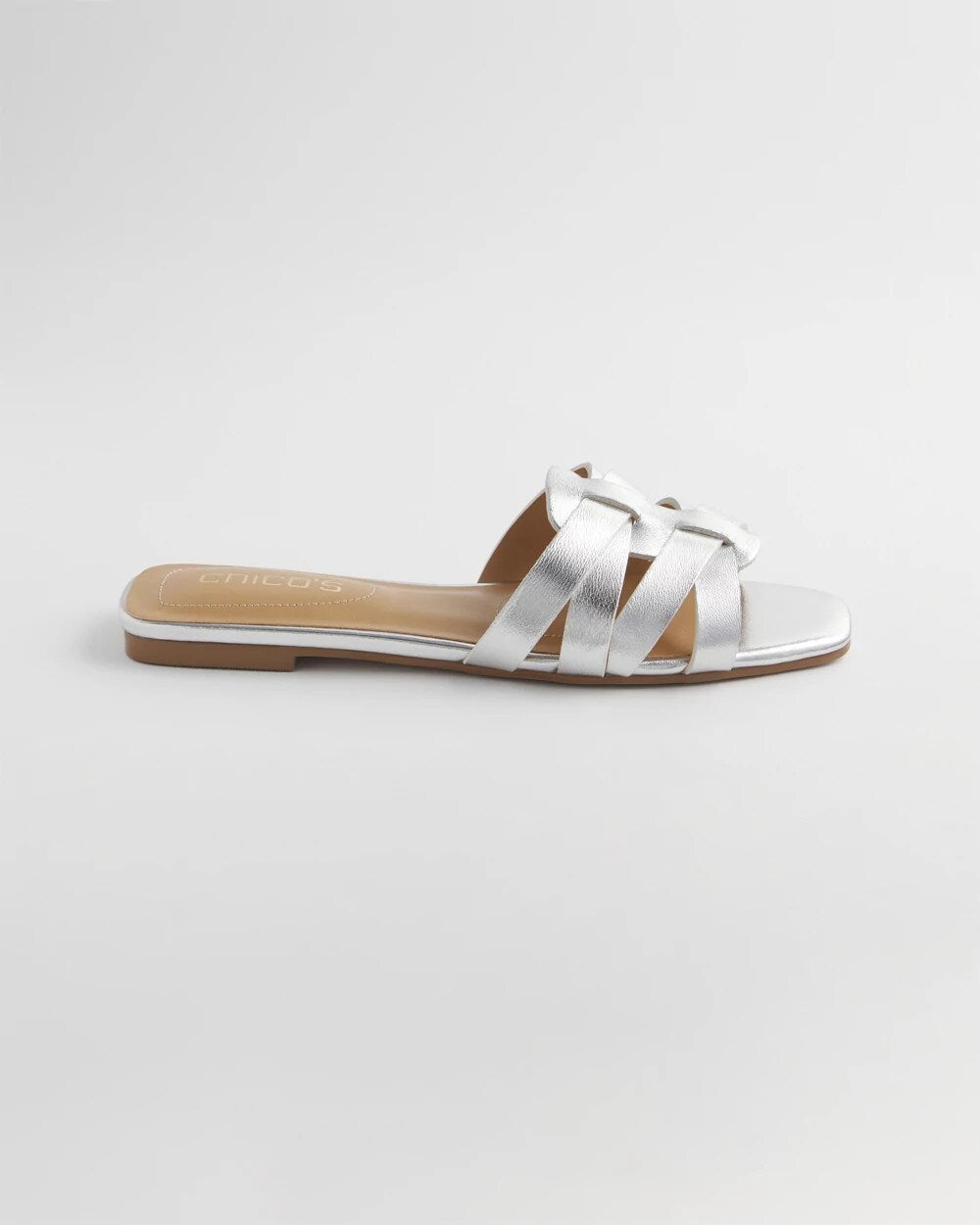 Leather Cassidy Cross-Strap Slide Shoes