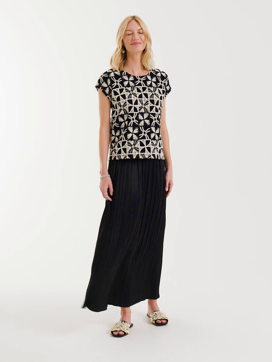 Satin Crinkle Maxi Skirt