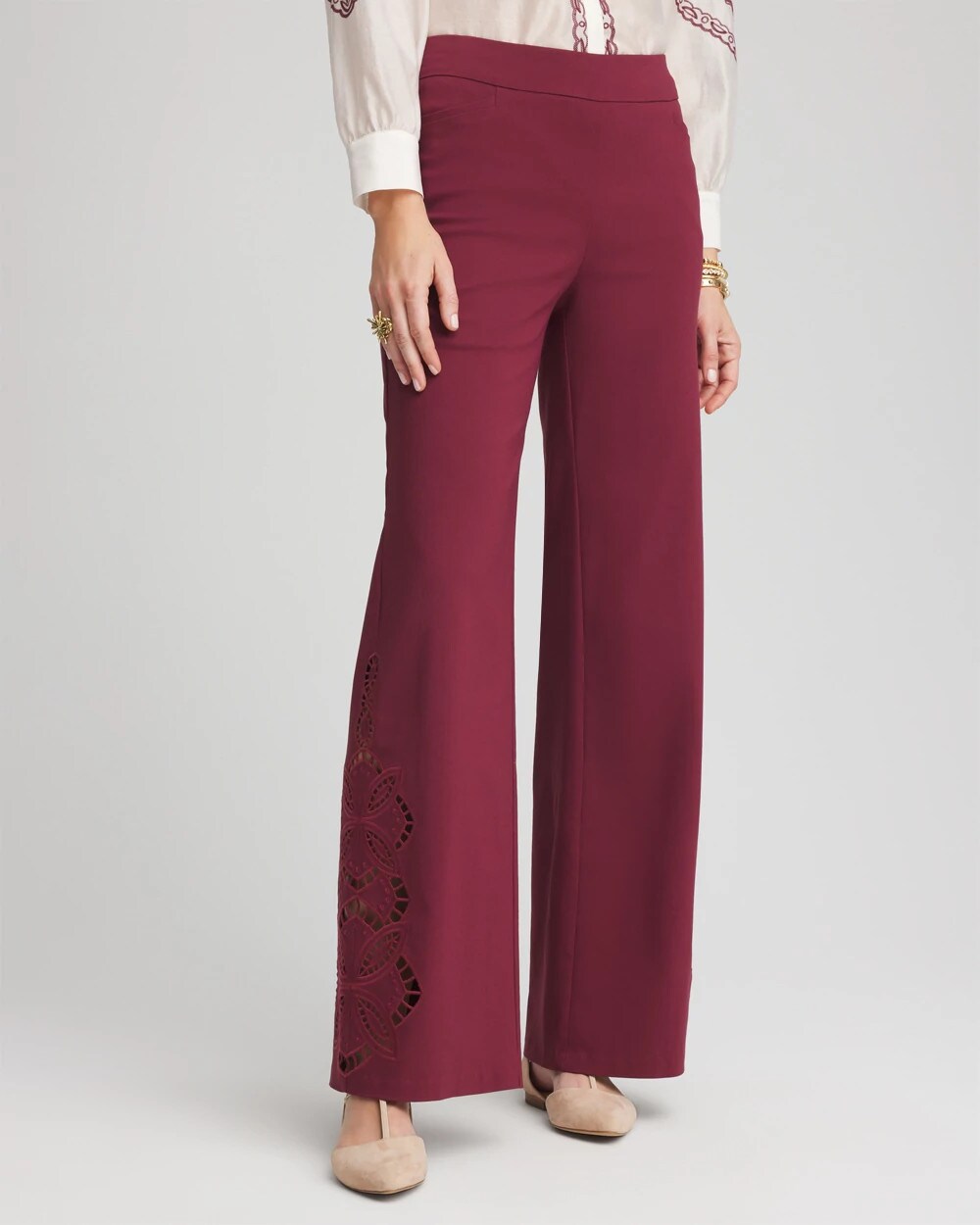 Brigitte Cut-out Wide-Leg Pants