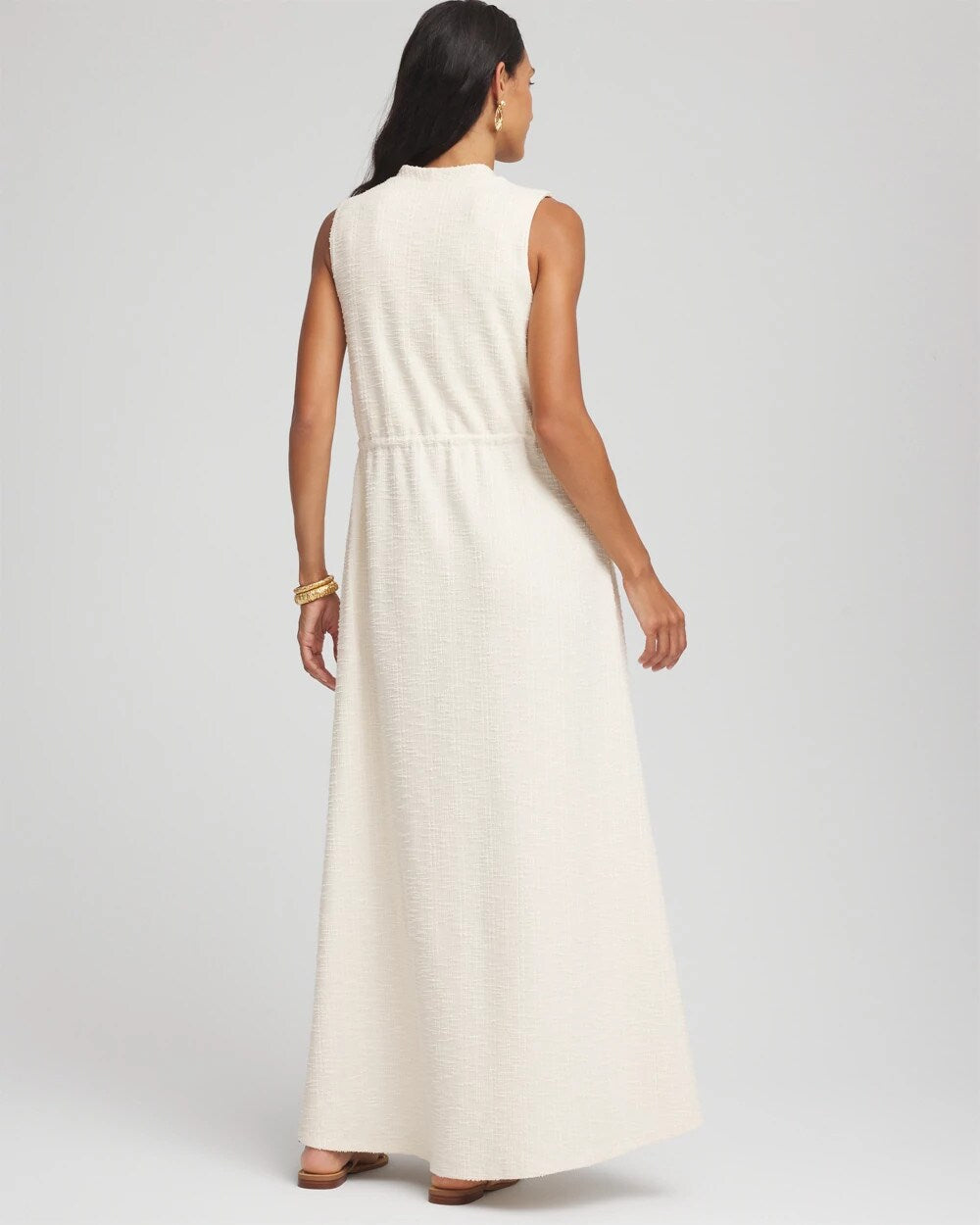 Sleeveless Tweed Maxi Dress