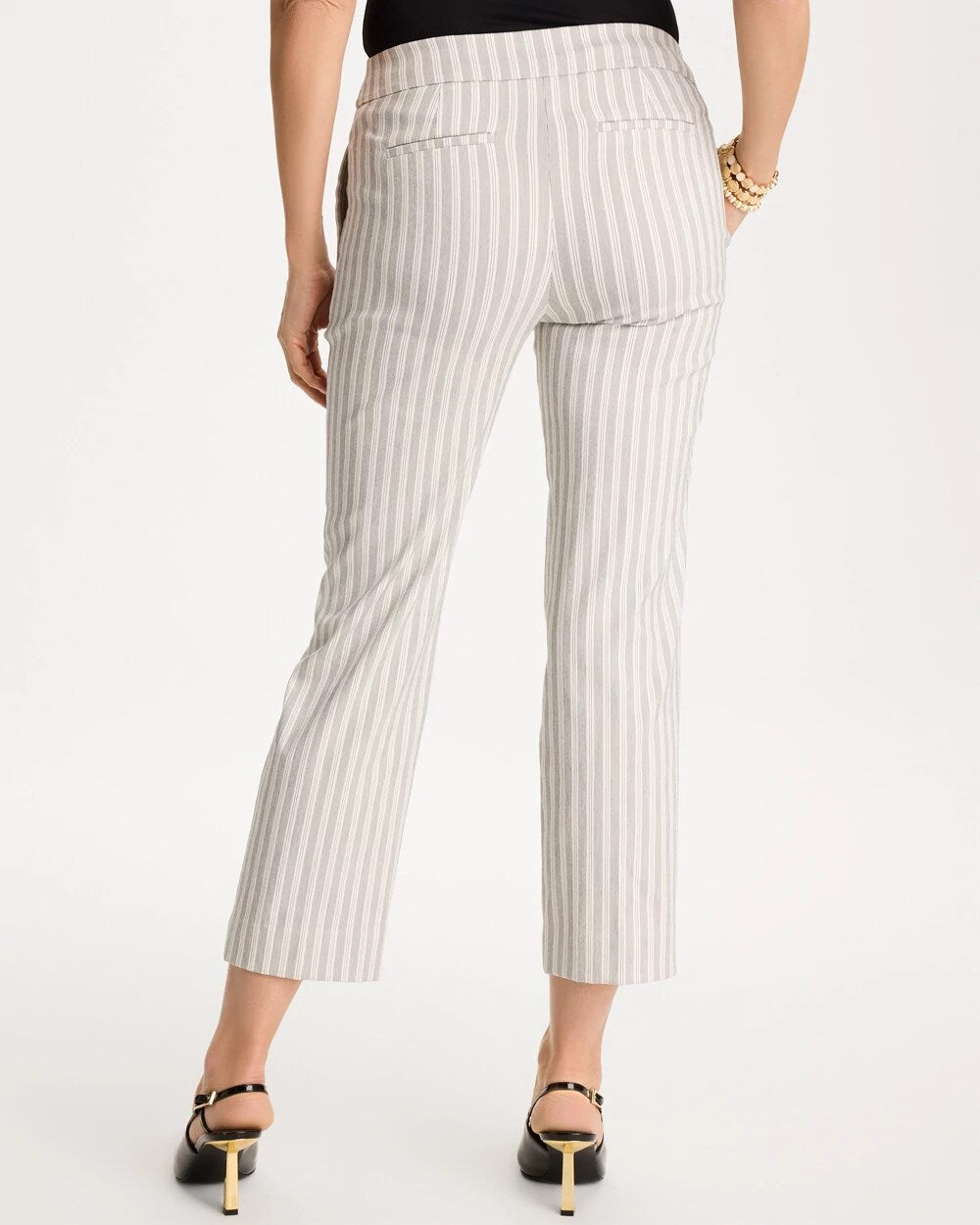 Striped Straight Crop Pant