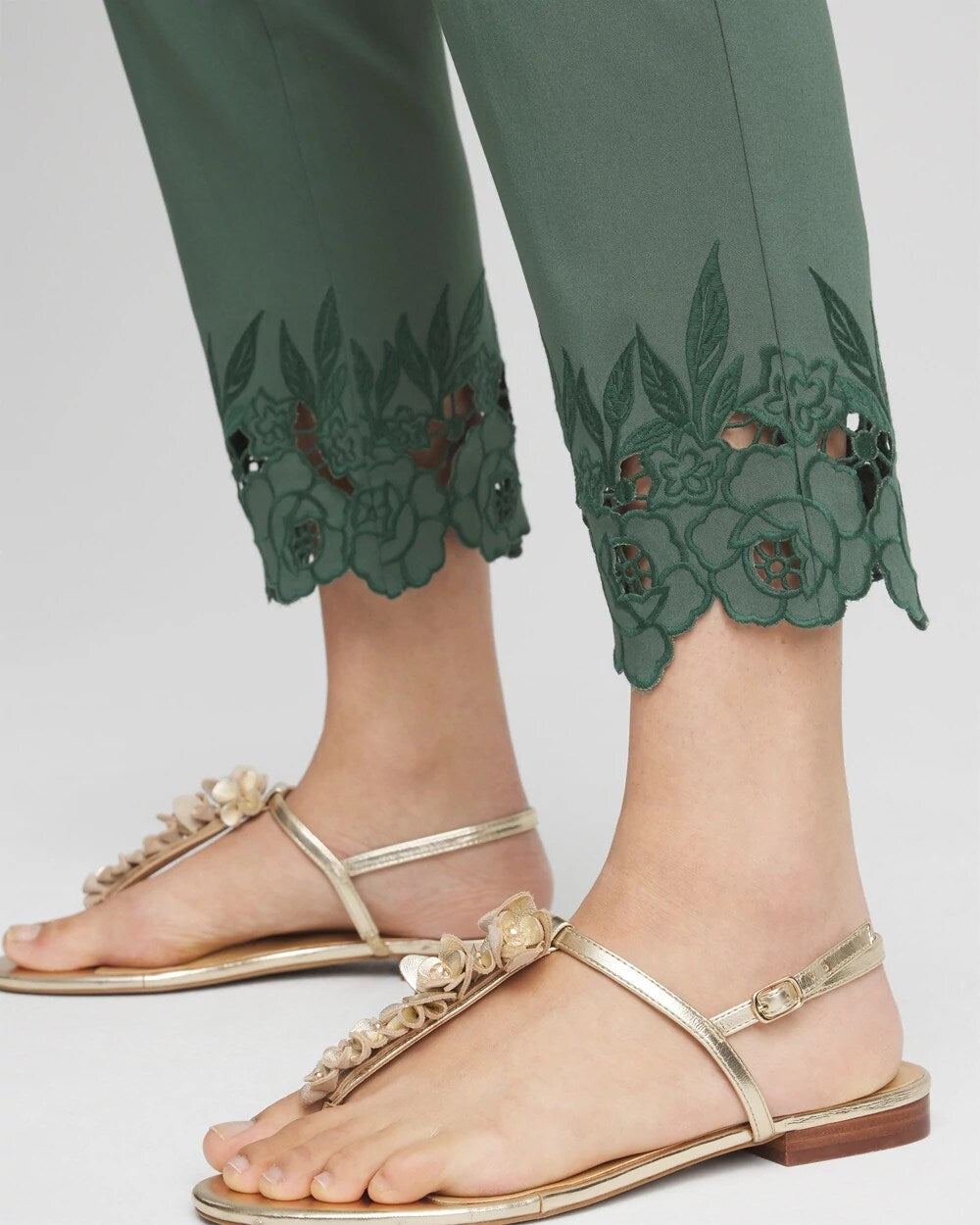 Brigitte Cutout Pull-On Cropped Pants