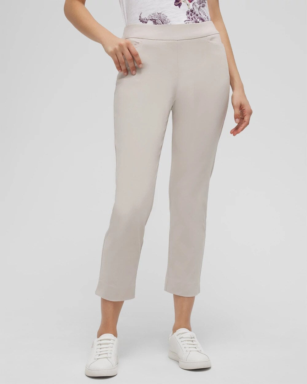 Brigitte Pull-On Slim Cropped Pants